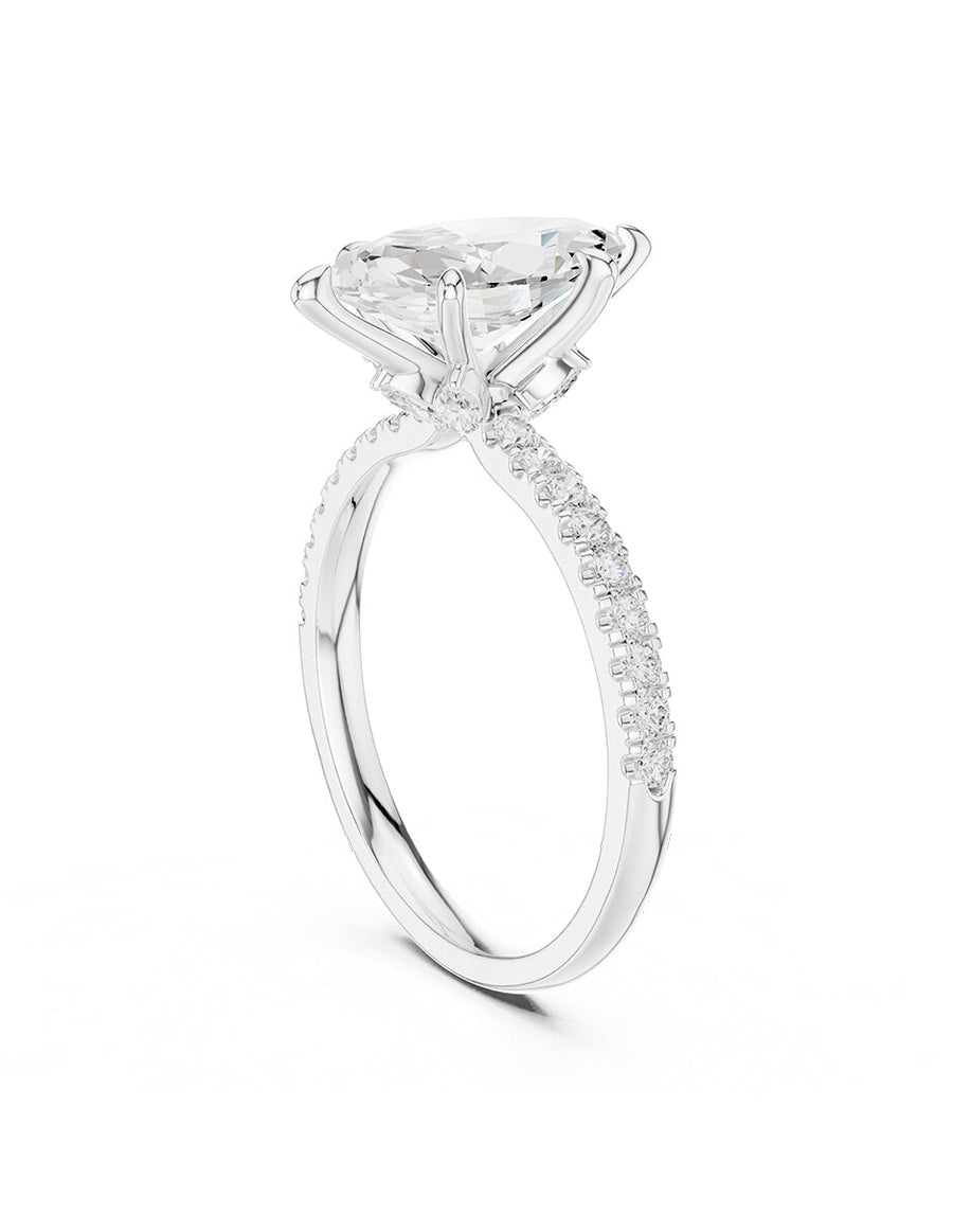 Anillo de compromiso - piedras laterales - AMORE187-MQ-LG