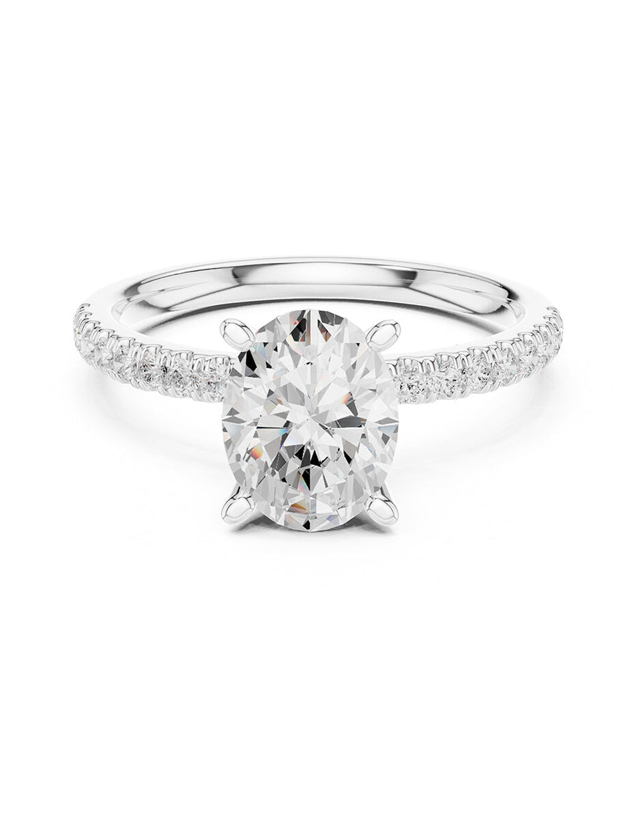 Montura para personalizar - piedras laterales - AMORE187-OV