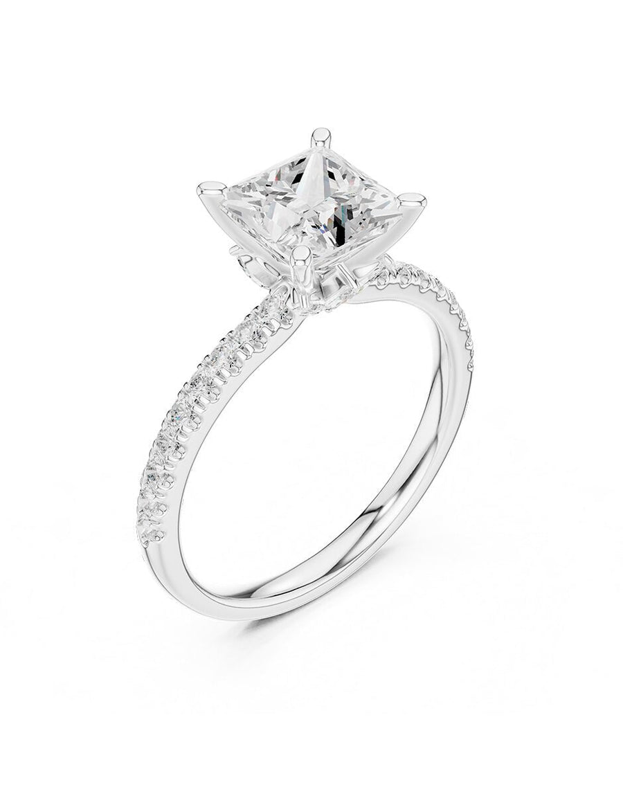 Anillo de compromiso - piedras laterales - AMORE187-PR-LG