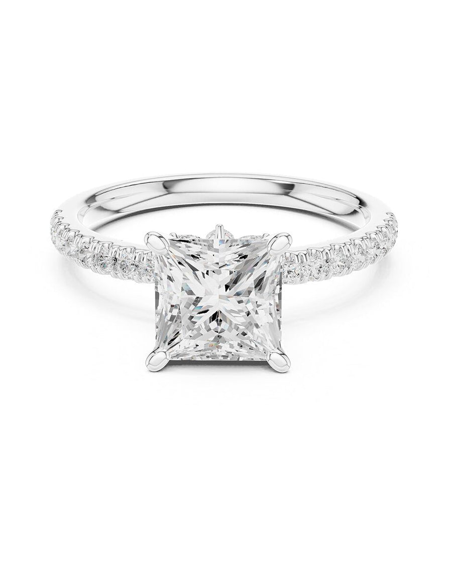 Anillo de compromiso - piedras laterales - AMORE187-PR-LG