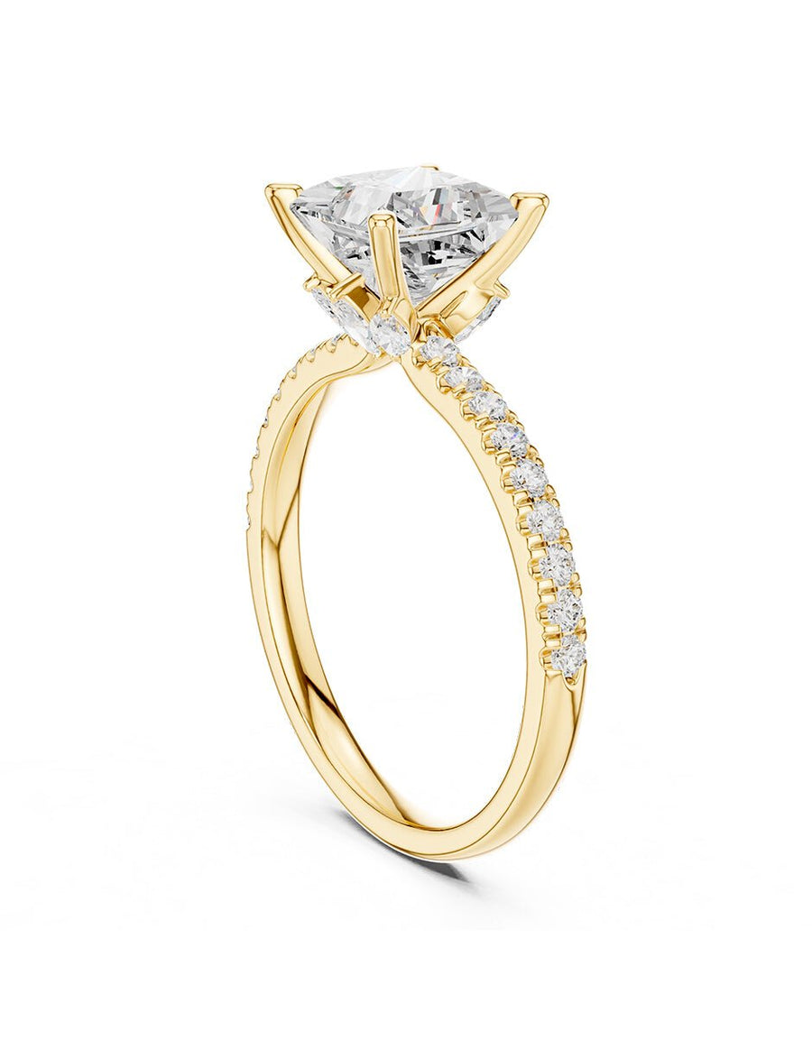 Anillo de compromiso - piedras laterales - AMORE187-PR-LG