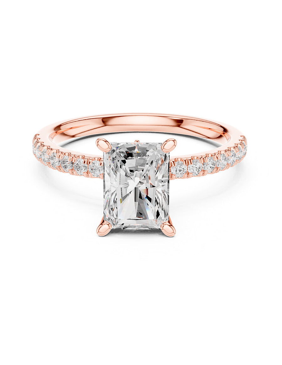 Montura para personalizar - piedras laterales - AMORE187-RA