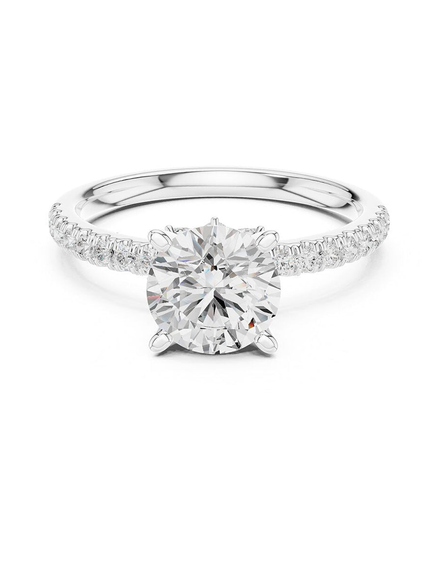 Anillo de compromiso - piedras laterales - AMORE187-RD-LG