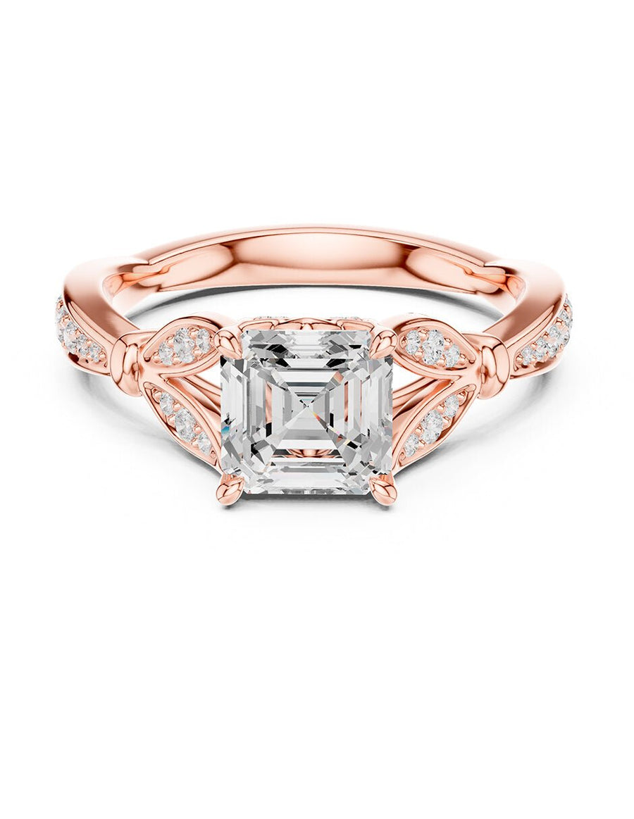 Anillo de compromiso - piedras laterales - AMORE188-AS-LG