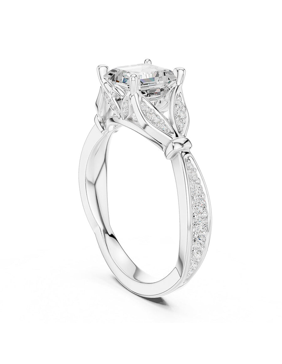 Anillo de compromiso - piedras laterales - AMORE188-AS-LG
