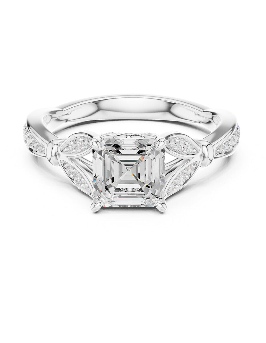 Anillo de compromiso - piedras laterales - AMORE188-AS-LG