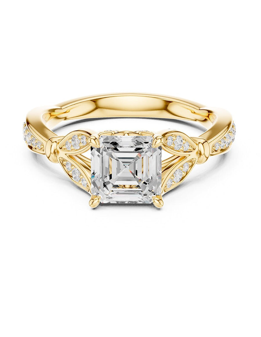 Anillo de compromiso - piedras laterales - AMORE188-AS-LG