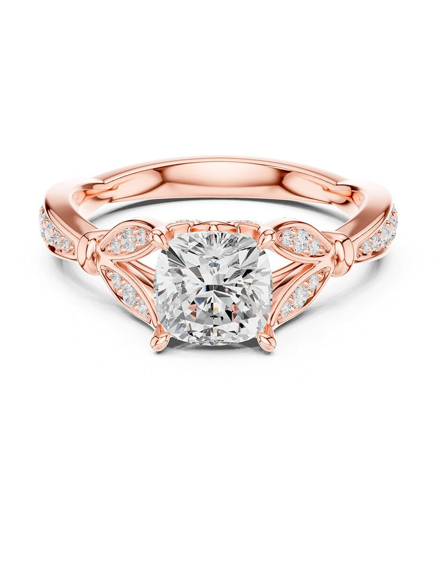 Anillo de compromiso - piedras laterales - AMORE188-CU-LG