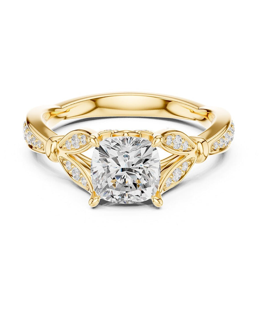 Anillo de compromiso - piedras laterales - AMORE188-CU-LG