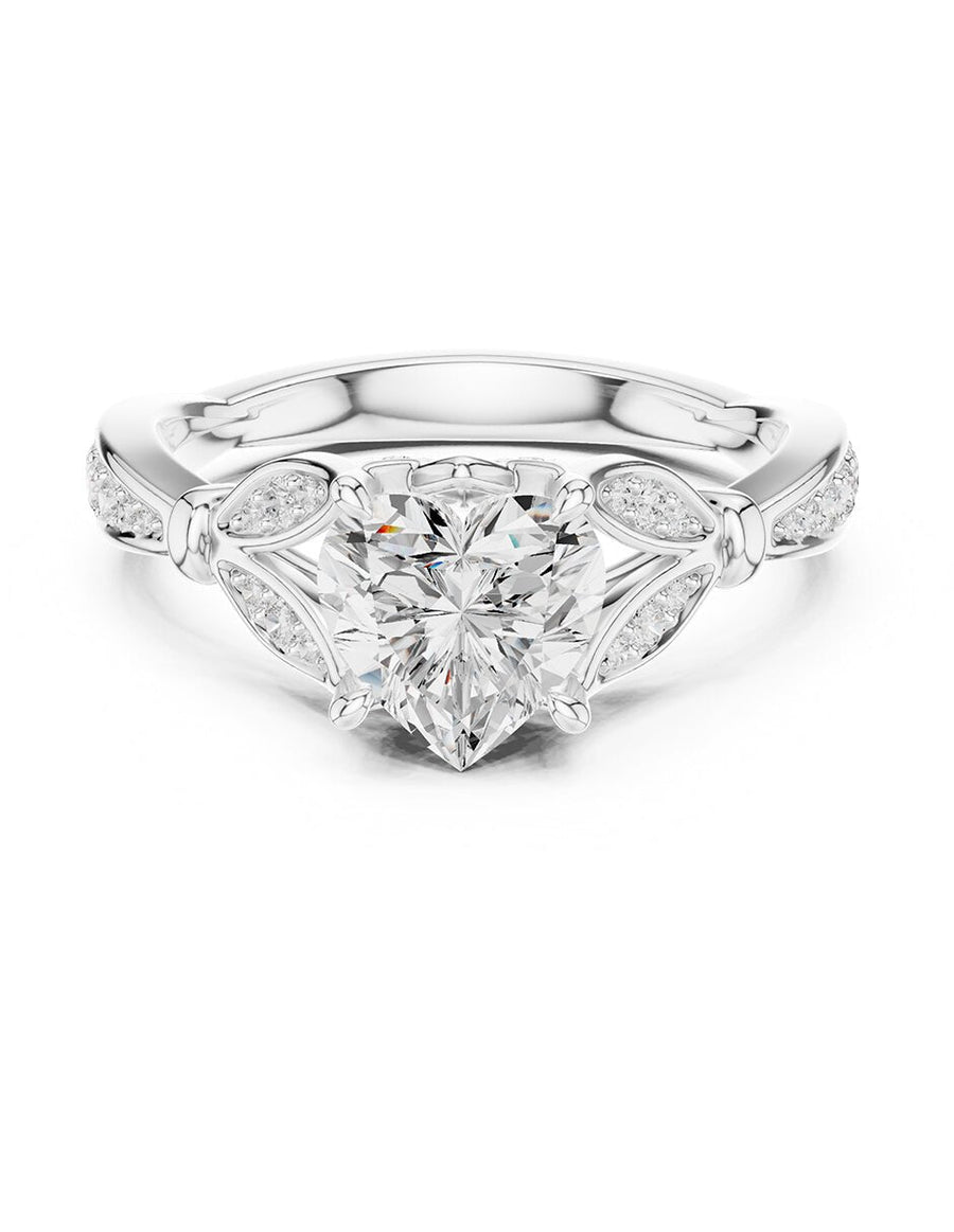 Anillo de compromiso - piedras laterales - AMORE188-HE-LG