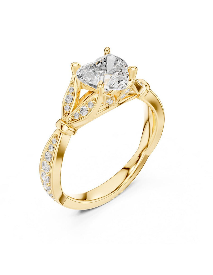 Anillo de compromiso - piedras laterales - AMORE188-HE-LG