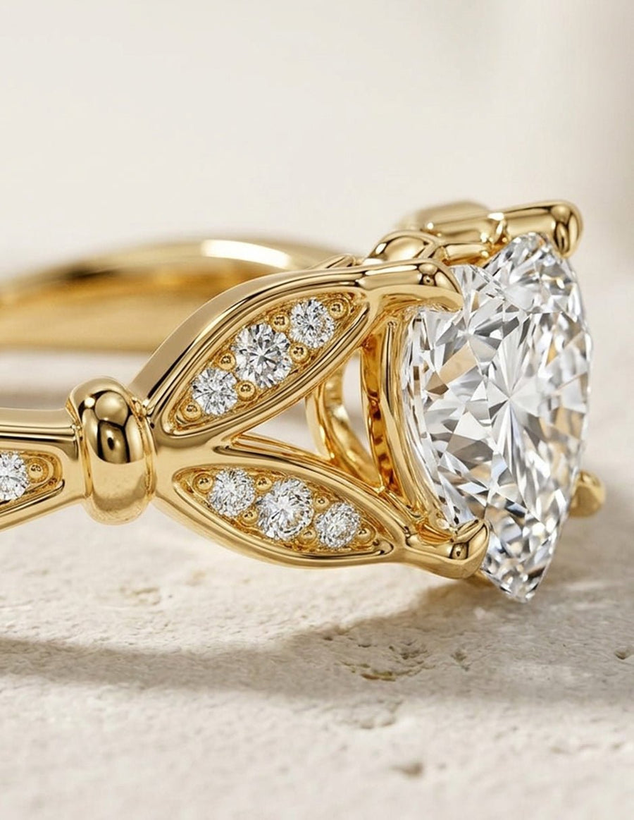 Anillo de compromiso - piedras laterales - AMORE188-HE-LG