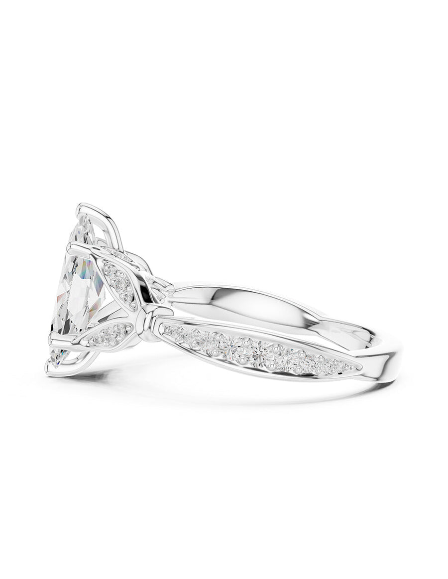 Anillo de compromiso - piedras laterales - AMORE188-MQ-LG