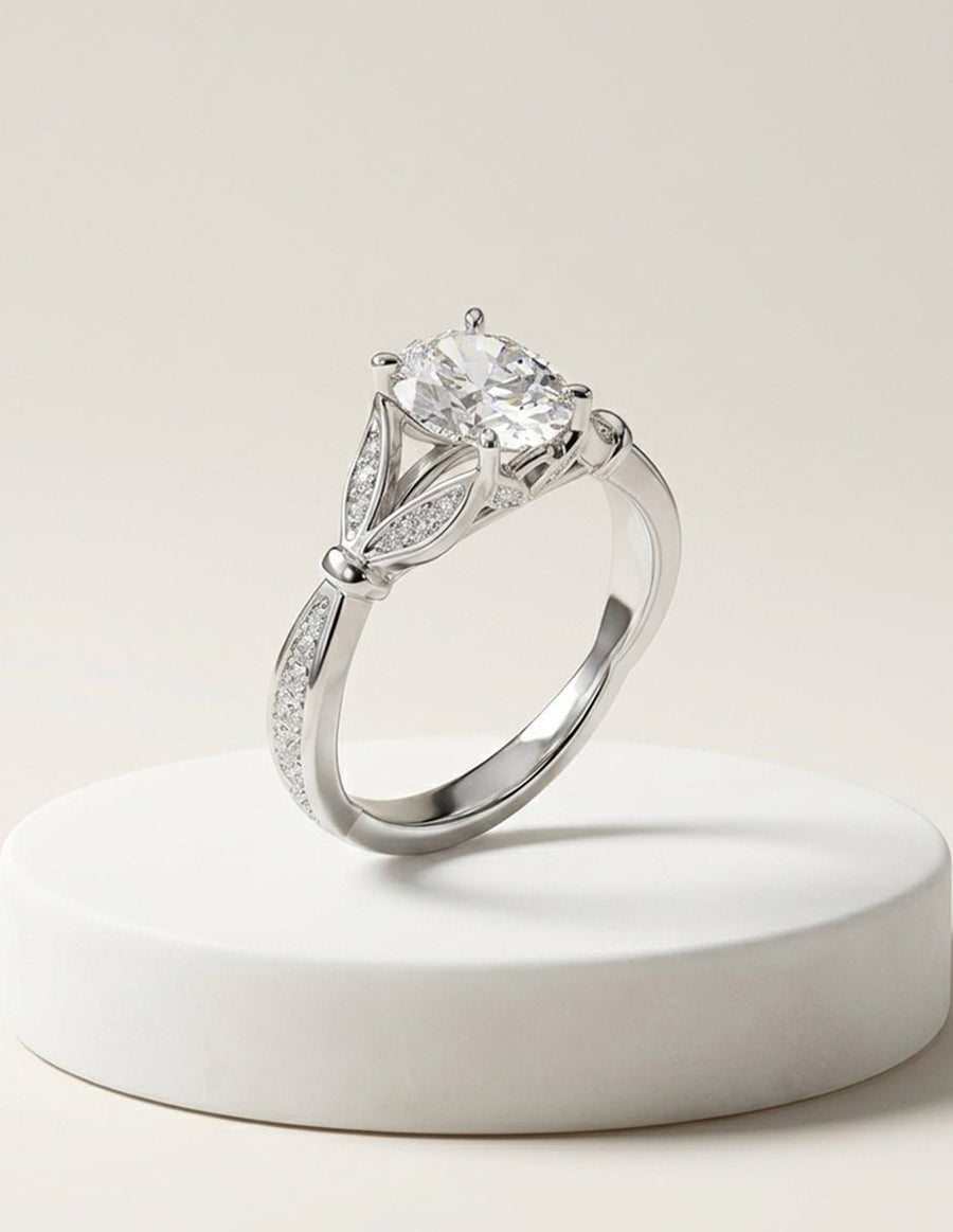 Anillo de compromiso - piedras laterales - AMORE188-OV-LG