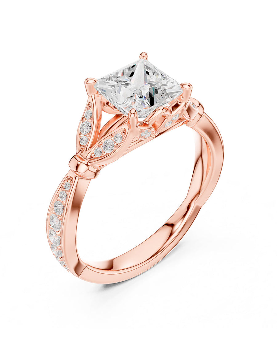 Montura para personalizar - piedras laterales - AMORE188-PR