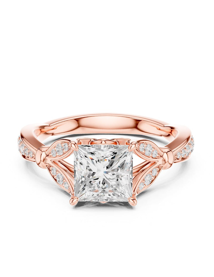 Anillo de compromiso - piedras laterales - AMORE188-PR-LG