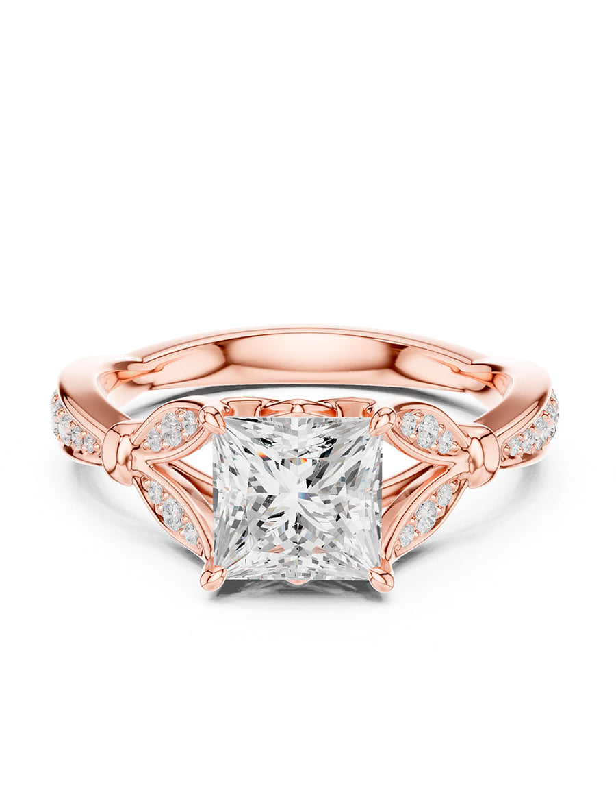 Montura para personalizar - piedras laterales - AMORE188-PR