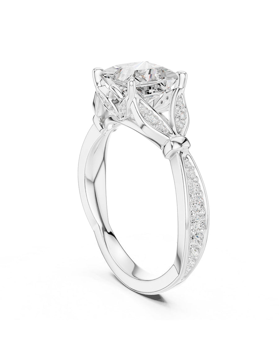 Anillo de compromiso - piedras laterales - AMORE188-PR-LG