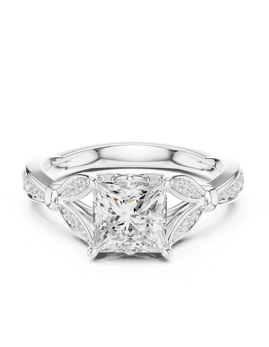 Anillo de compromiso - piedras laterales - AMORE188-PR-LG