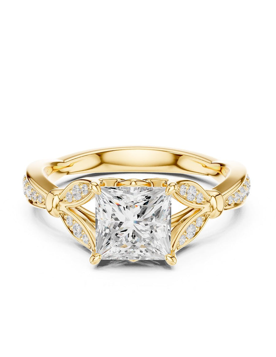 Anillo de compromiso - piedras laterales - AMORE188-PR-LG