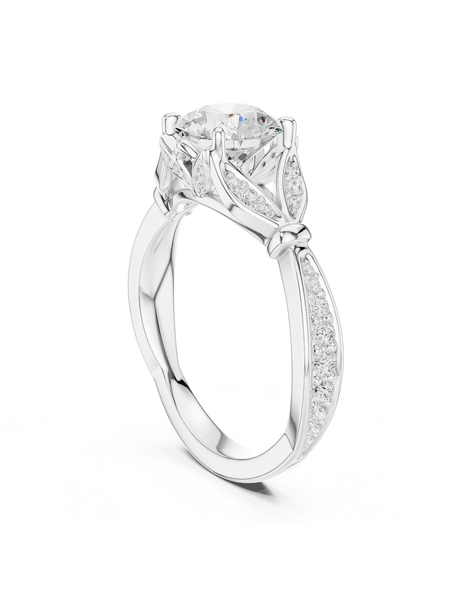 Anillo de compromiso - piedras laterales - AMORE188-RD-LG