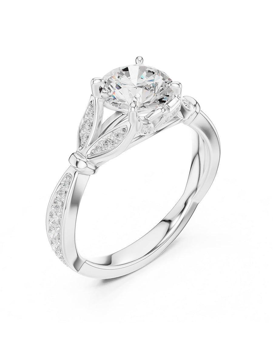 Anillo de compromiso - piedras laterales - AMORE188-RD-LG