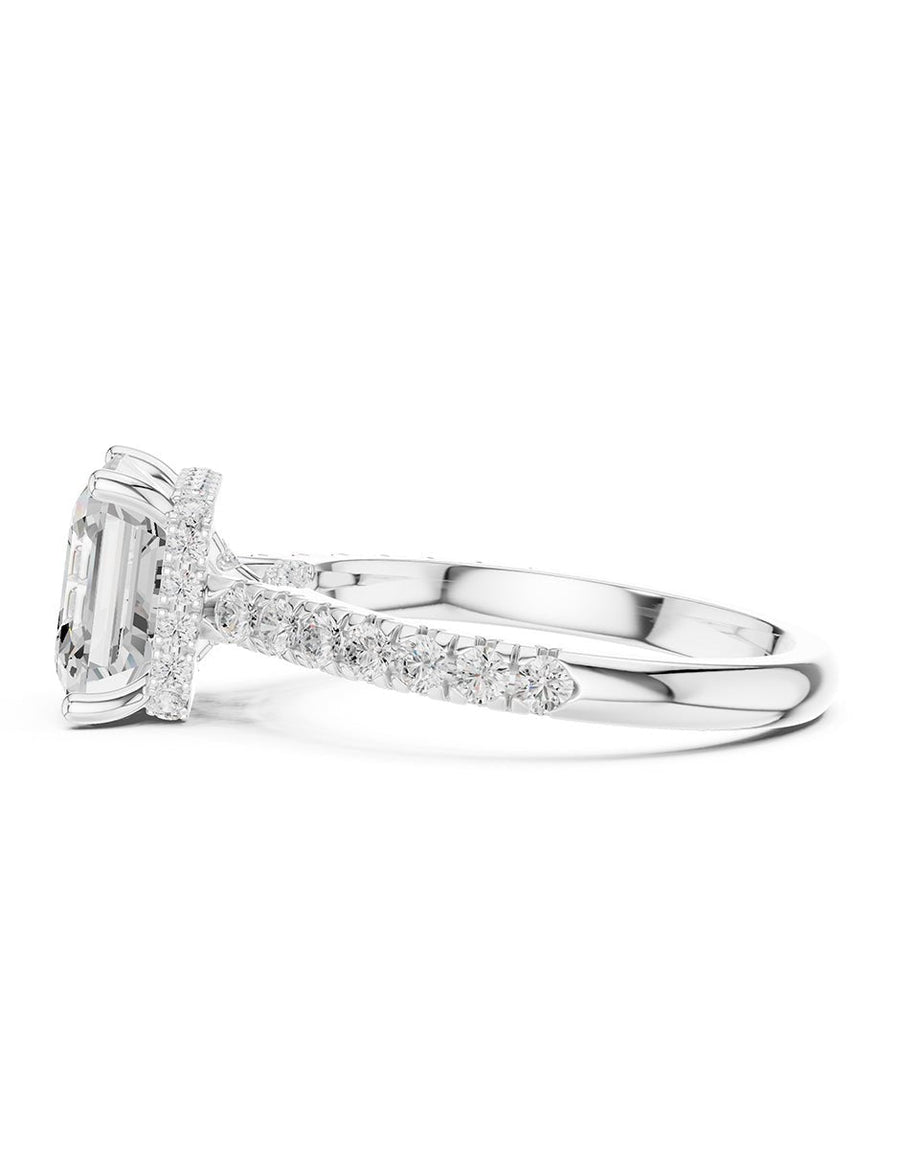 Anillo de compromiso - piedras laterales - AMORE189-AS-LG