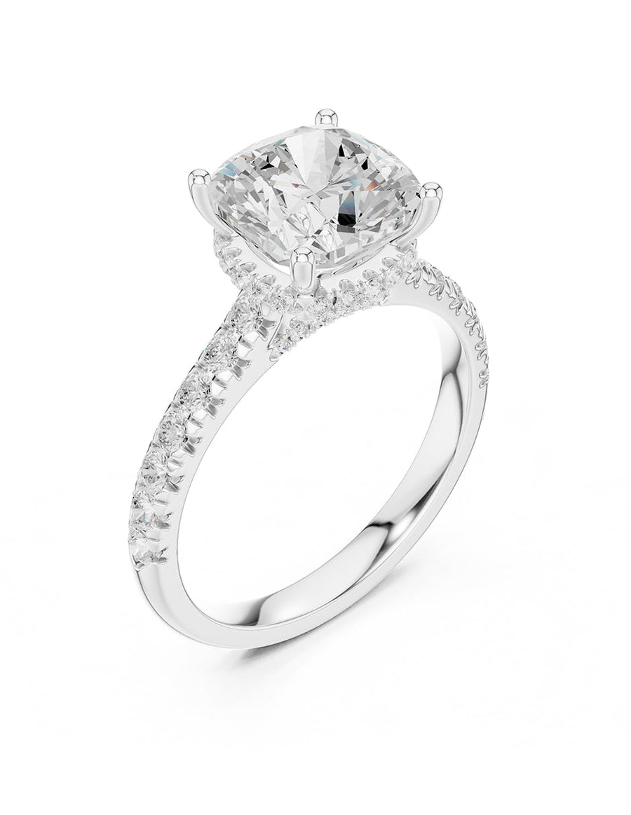 Montura para personalizar - piedras laterales - AMORE189-CU