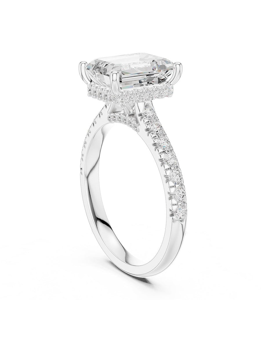 Anillo de compromiso - piedras laterales - AMORE189-EM-LG