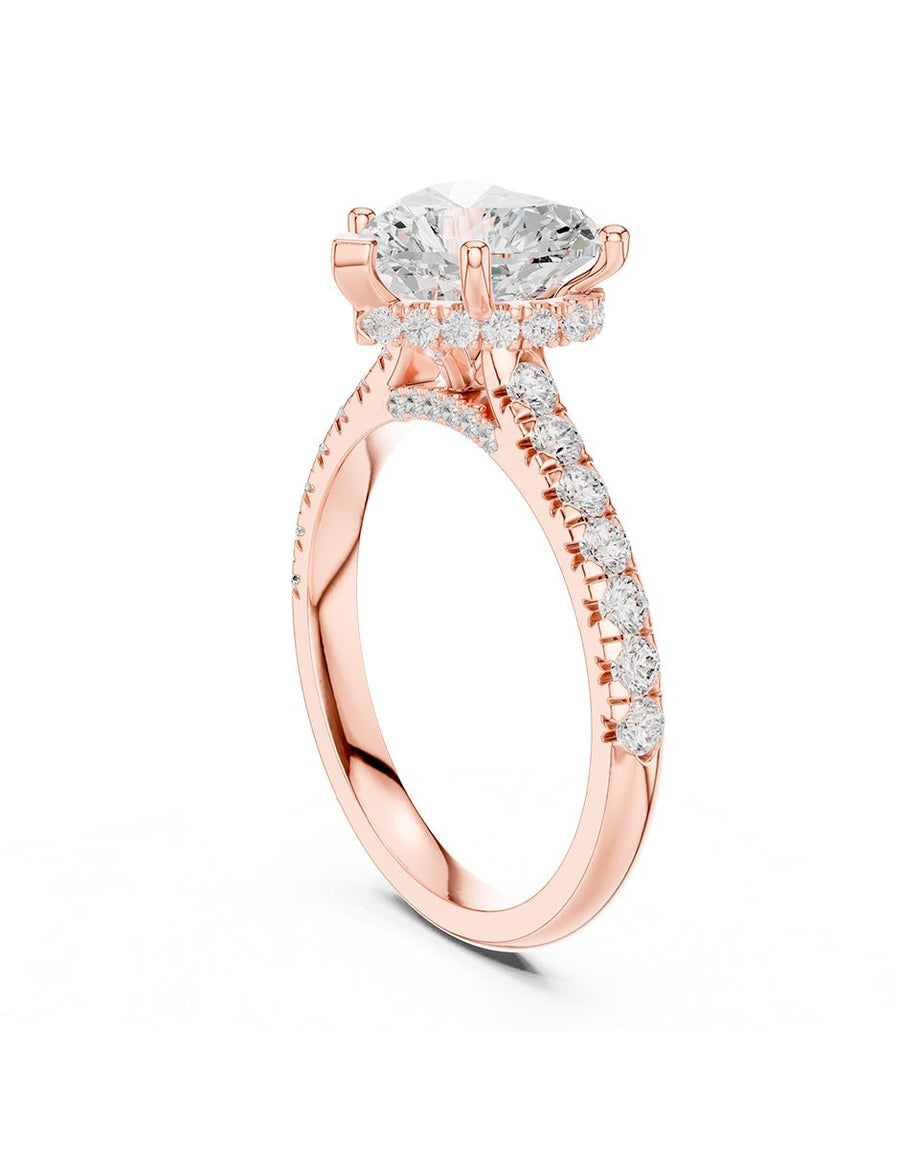 Anillo de compromiso - piedras laterales - AMORE189-HE-LG