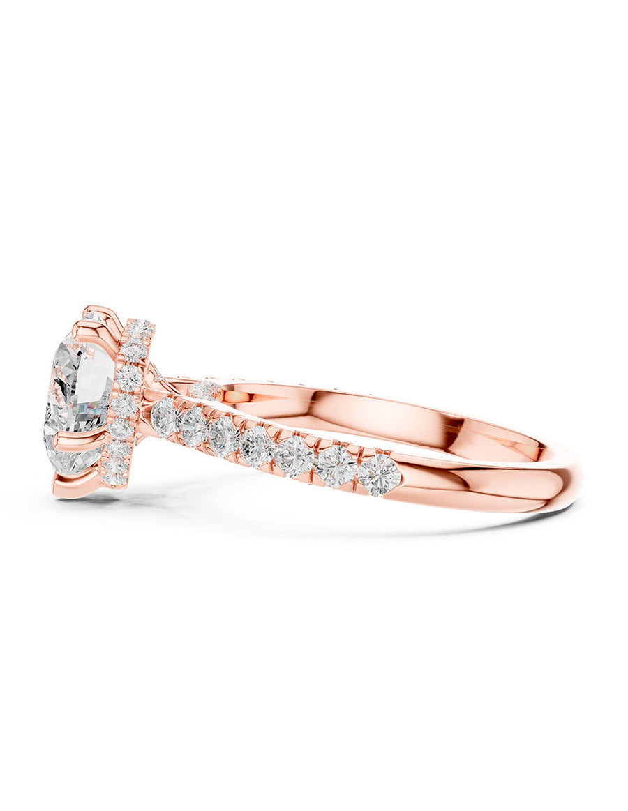 Montura para personalizar - piedras laterales - AMORE189-HE