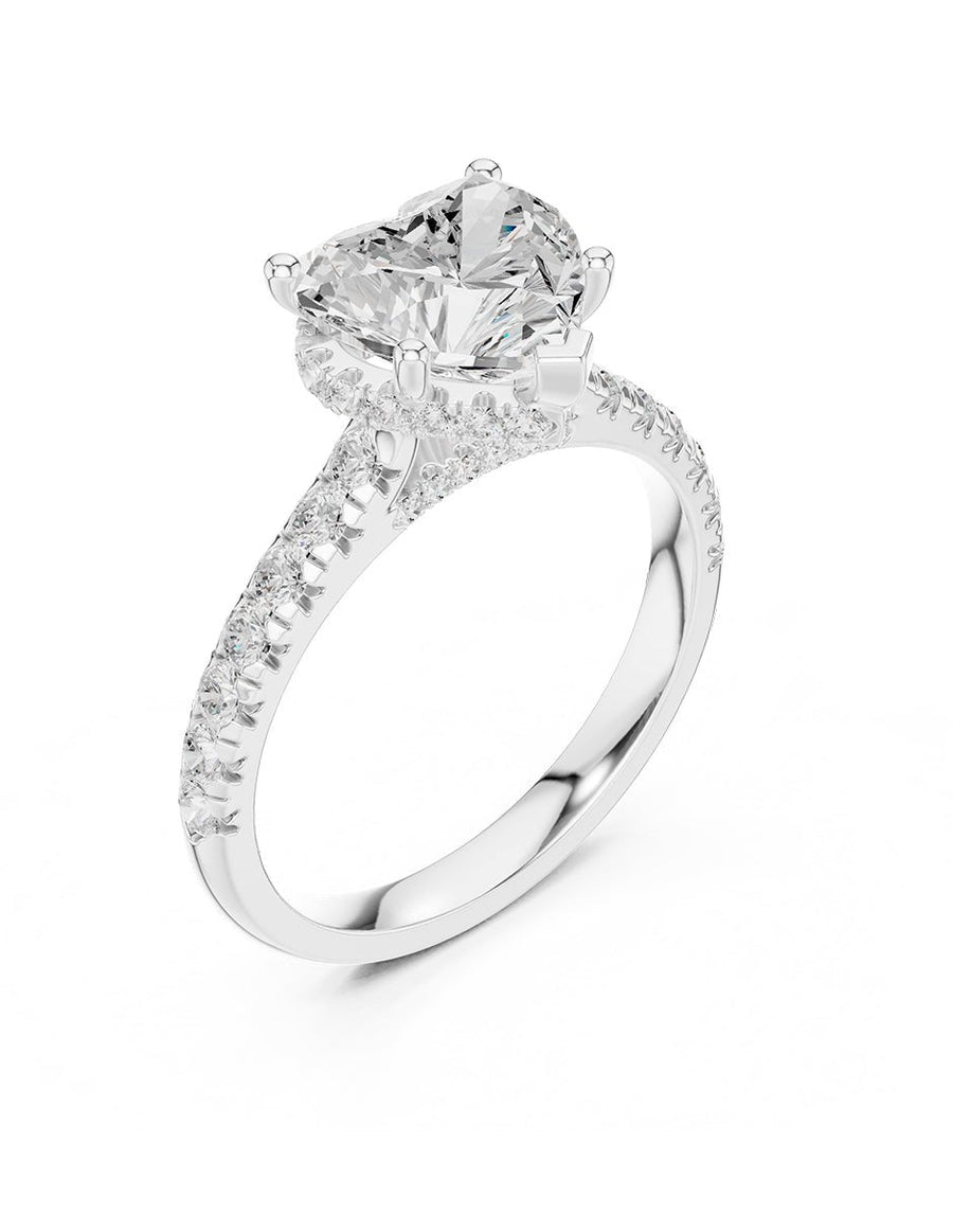 Anillo de compromiso - piedras laterales - AMORE189-HE-LG