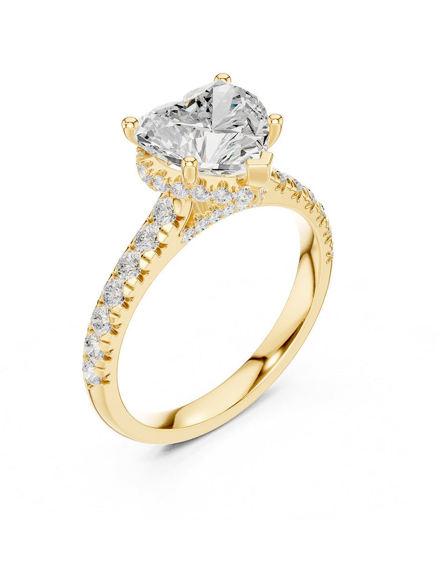 Anillo de compromiso - piedras laterales - AMORE189-HE-LG
