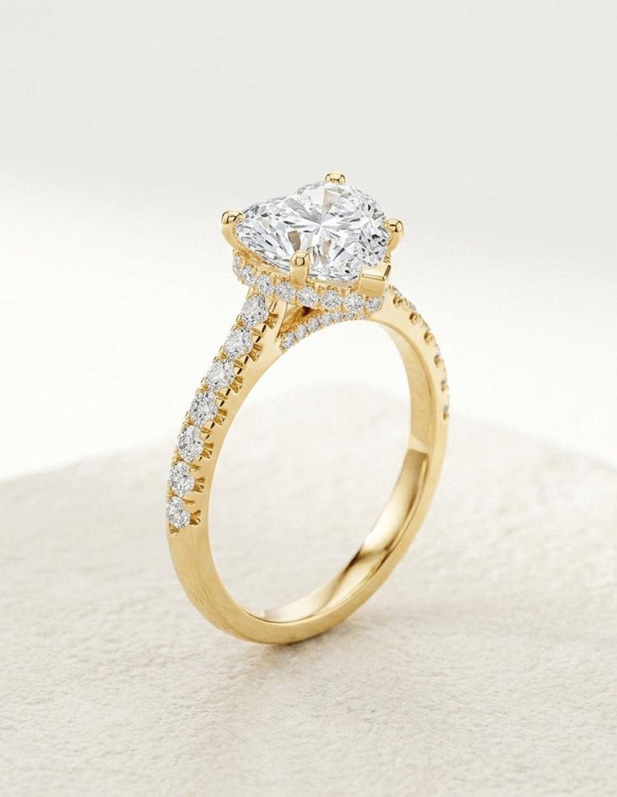 Anillo de compromiso - piedras laterales - AMORE189-HE-LG