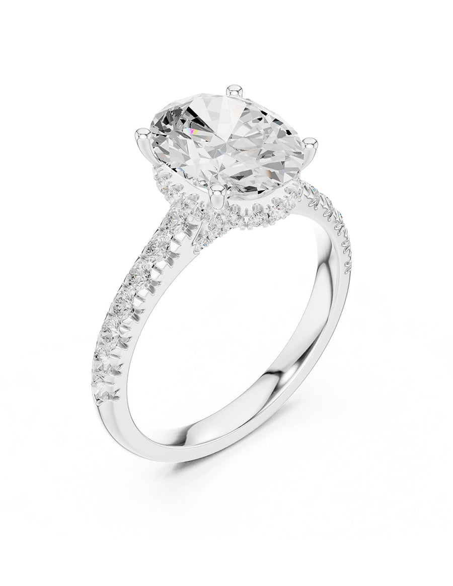 Montura para personalizar - piedras laterales - AMORE189-OV