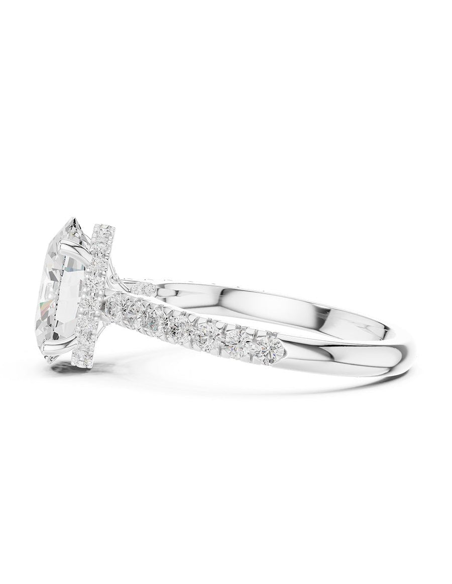 Anillo de compromiso - piedras laterales - AMORE189-OV-LG