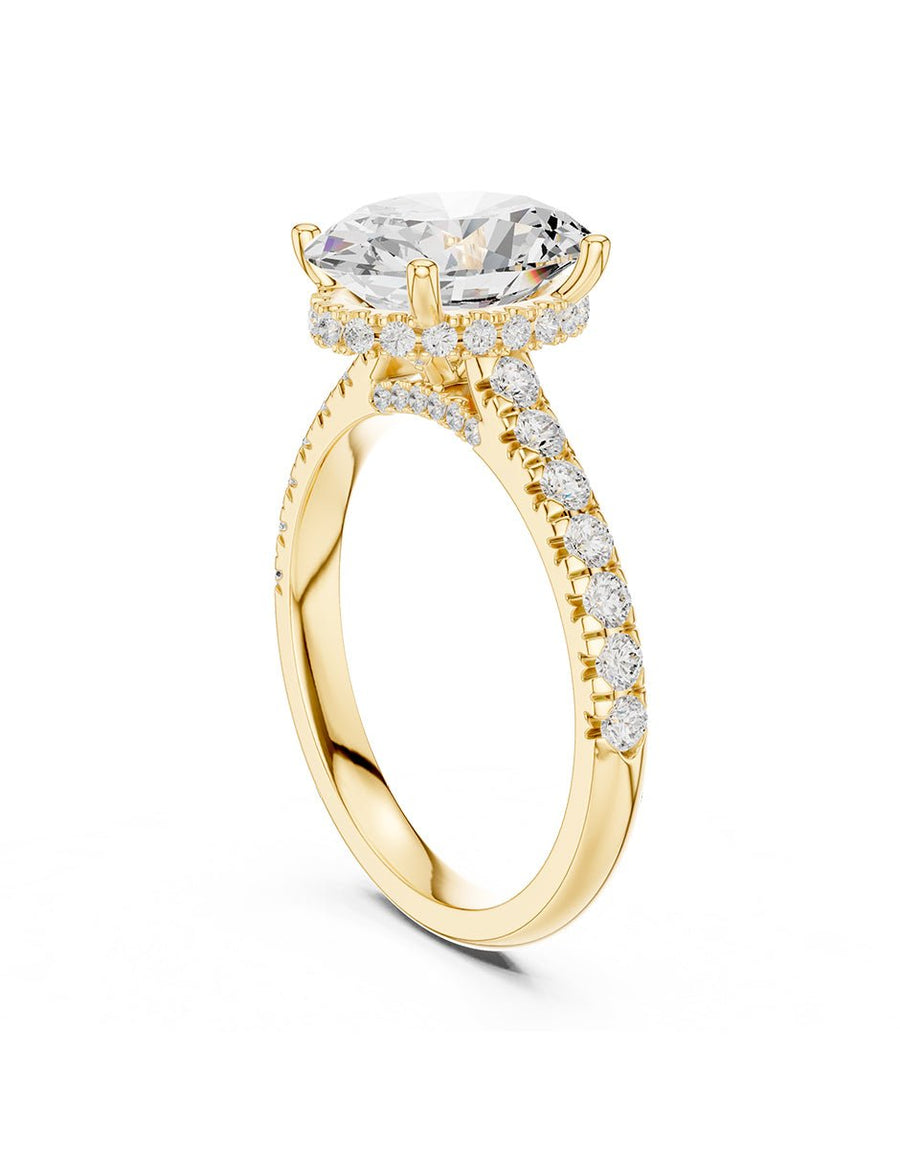 Anillo de compromiso - piedras laterales - AMORE189-OV-LG