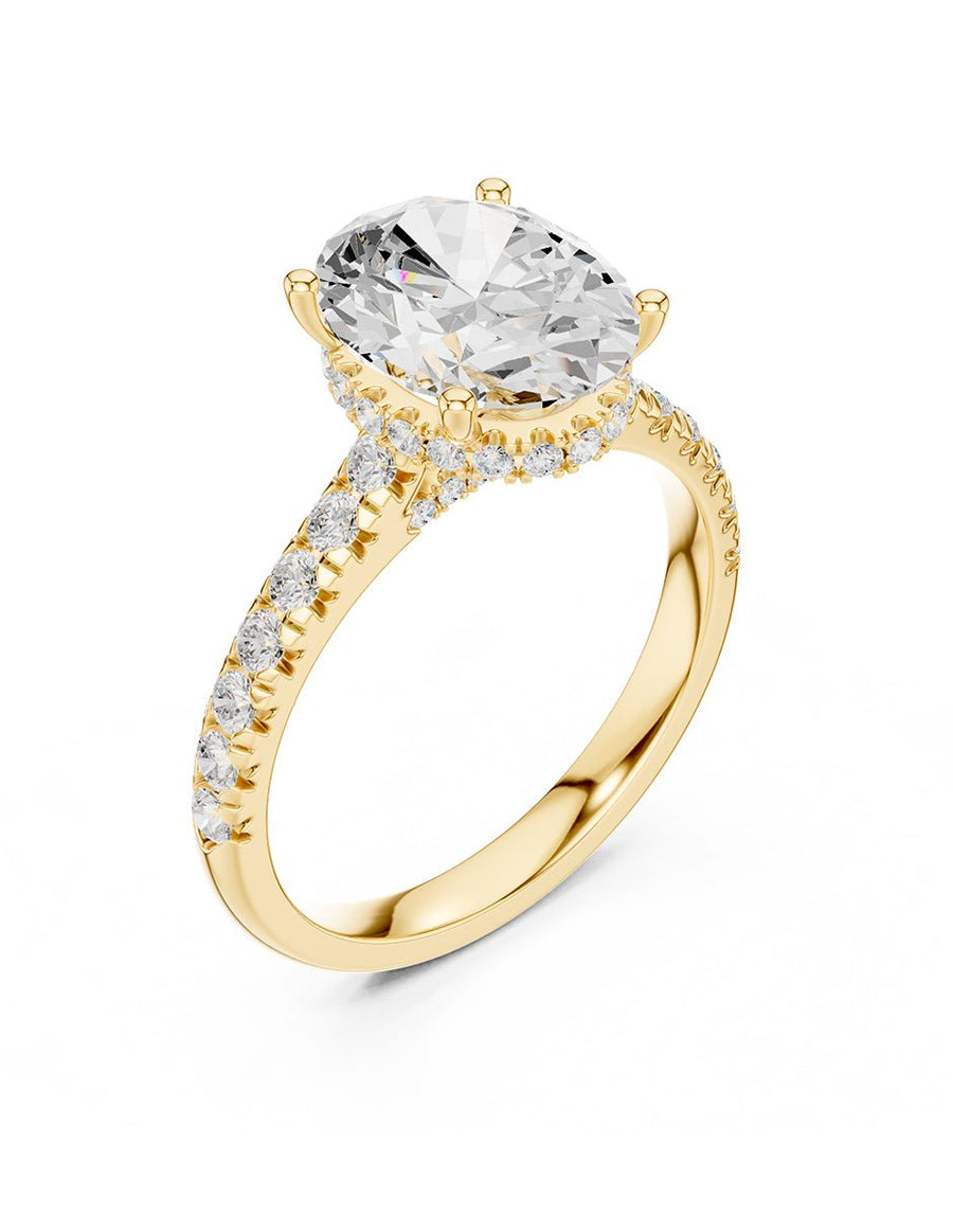Anillo de compromiso - piedras laterales - AMORE189-OV-LG