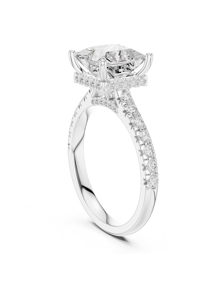 Anillo de compromiso - piedras laterales - AMORE189-PR-LG