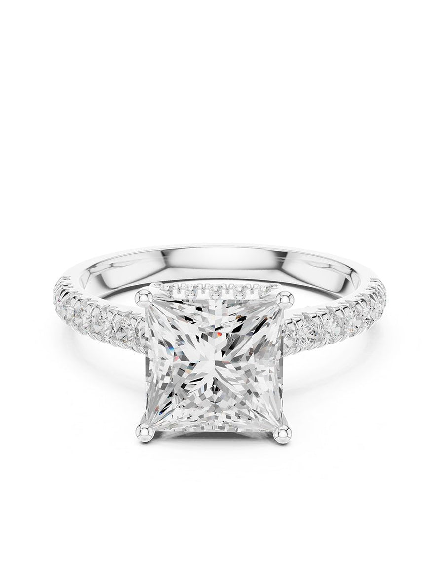 Anillo de compromiso - piedras laterales - AMORE189-PR-LG