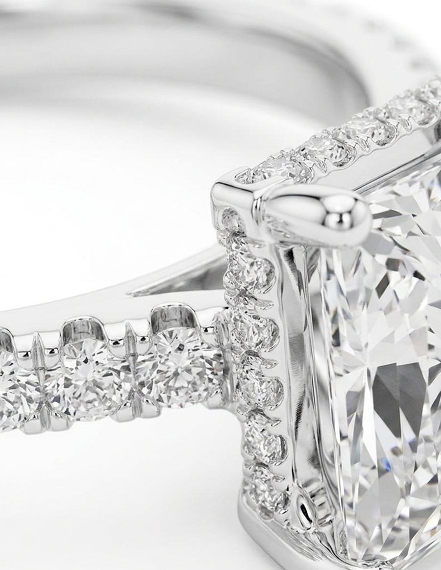 Montura para personalizar - piedras laterales - AMORE189-PR