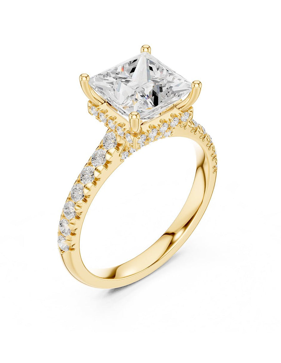 Anillo de compromiso - piedras laterales - AMORE189-PR-LG