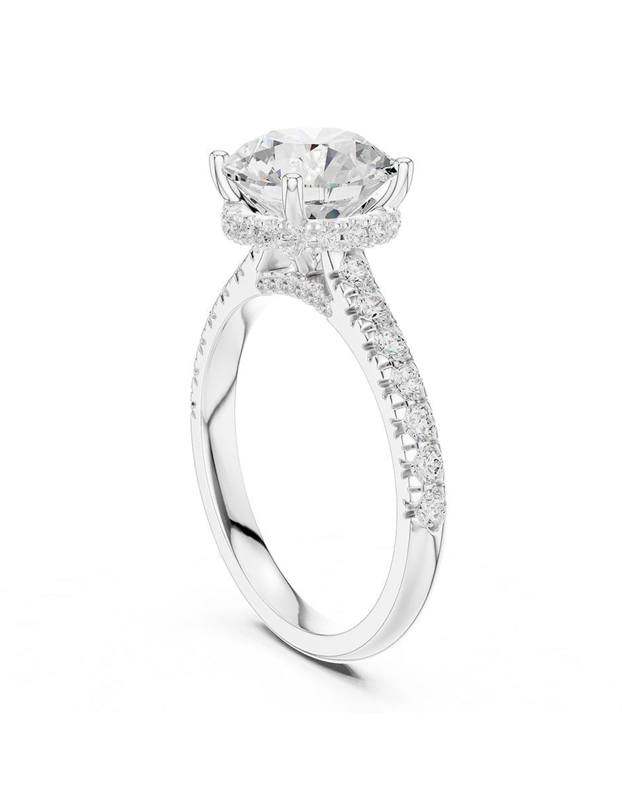 Anillo de compromiso - piedras laterales - AMORE189-RD-LG