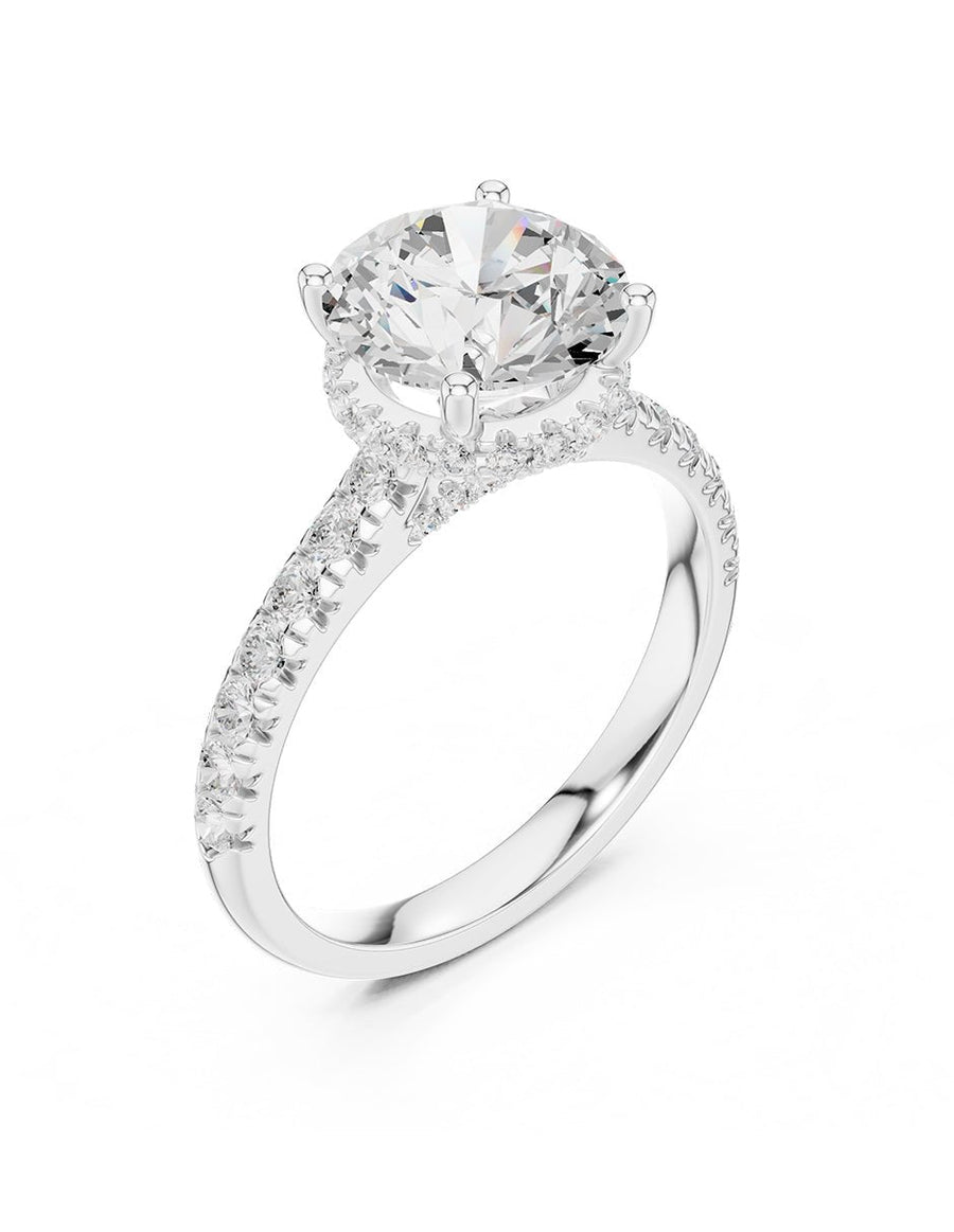 Anillo de compromiso - piedras laterales - AMORE189-RD-LG