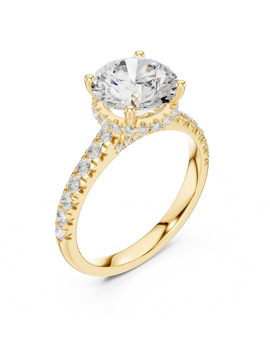 Anillo de compromiso - piedras laterales - AMORE189-RD-LG