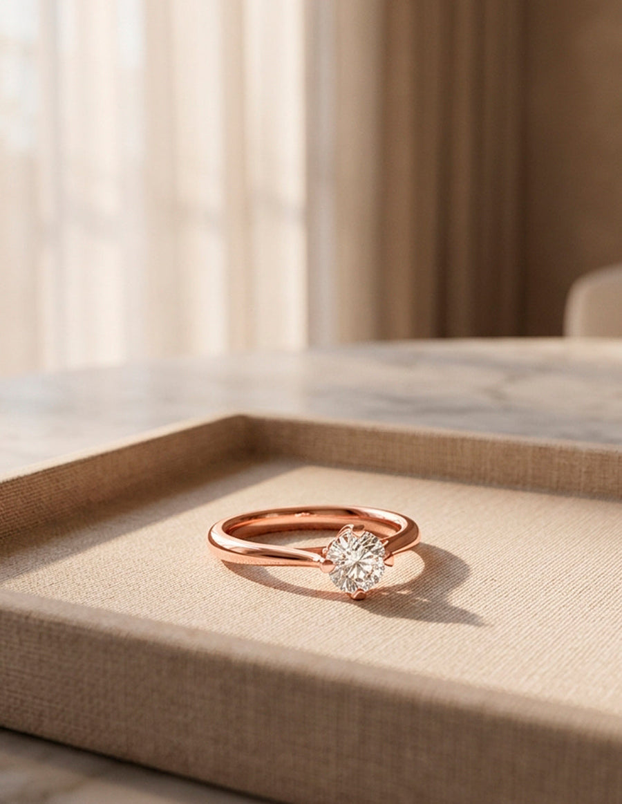 Anillo de Compromiso - solitario - AMORE19-RD-CZ