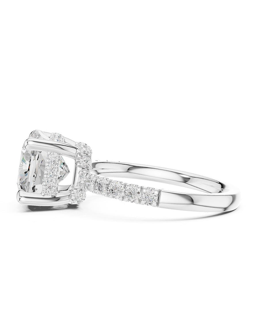 Anillo de compromiso - piedras laterales - AMORE190-CU-LG