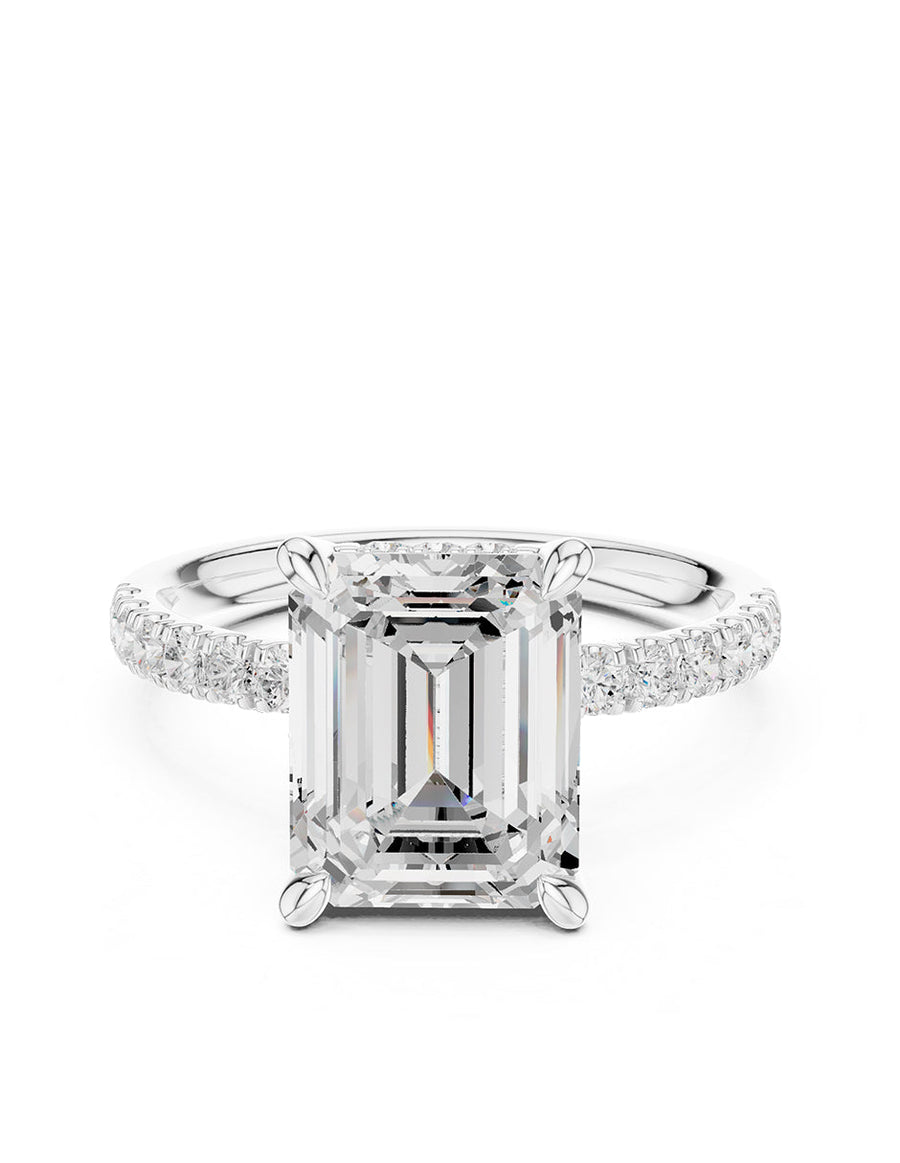 Montura para personalizar - piedras laterales - AMORE190-EM