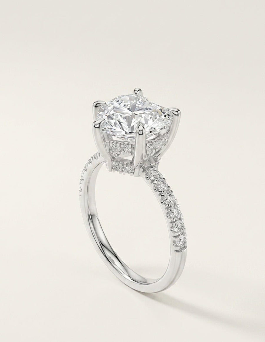 Anillo de compromiso - piedras laterales - AMORE190-HE-LG