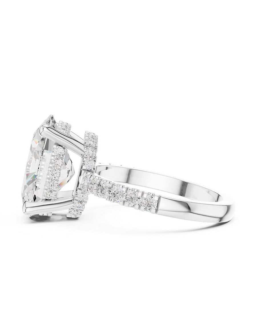 Anillo de compromiso - piedras laterales - AMORE190-OV-LG